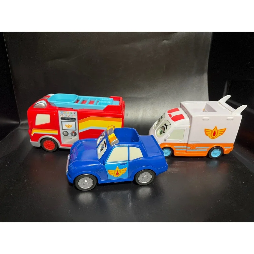 Disney Junior Firebuds Bo Flash Jayden Piston Violet Axl Vehicle Figure Set 6pc